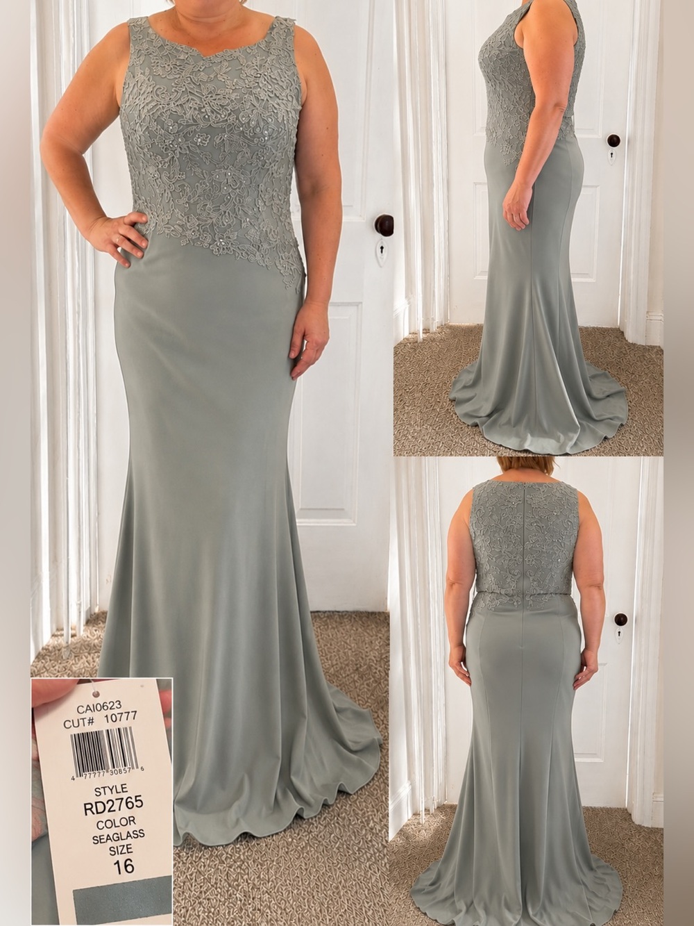 NWT – R&M Richards Women’s Formal Gown – Size 16 – Seaglass Style RD2765 Dress